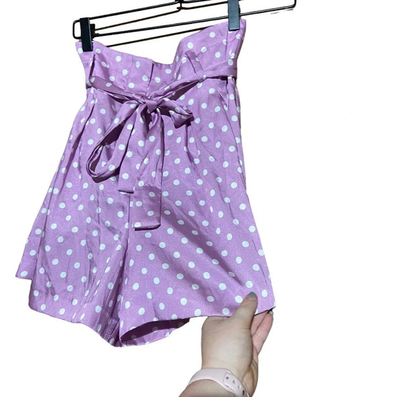 NWT Zara High Waisted Lavender‎ Pleated Shorts Size Small - Picture 2 of 5
